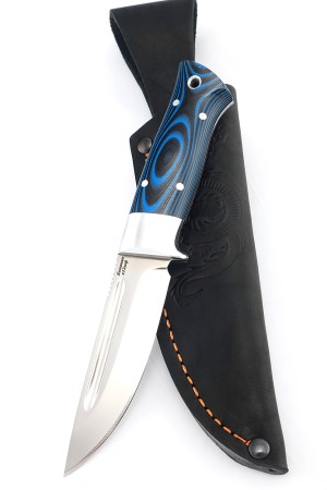 Нож Малыш сталь кованая Х12МФ цельнометаллический рукоять G10 синяя c черным