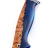 Нож Филейный средний сталь кованая Х12МФ рукоять гибрид карельская береза-акрил синий 