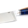 Нож Узбекский сталь кованая Х12МФ, рукоять гибрид карельская береза-акрил синий 
