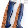 Набор из 2-х ножей сталь кованая Х12МФ рукоять гибрид карельская береза-акрил синий 