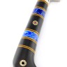 Нож узбекский-2 сталь S390 рукоять мельхиор, черный граб, акрил синий 