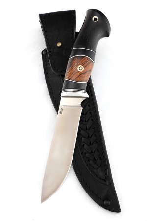 Нож №14, сталь клинка ZDP-189, рукоять черный граб, айронвуд, мозаичные пины