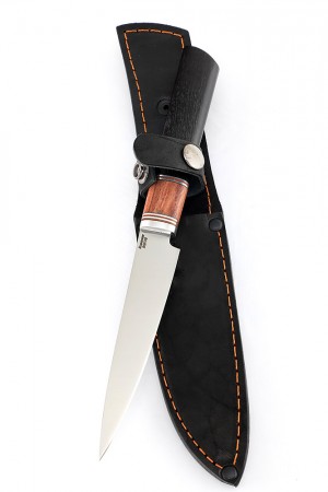 Нож Шеф-повар овощной кованая сталь 95х18 рукоять бубинга и черный граб