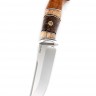 Нож № 18, сталь клинка CPM125V, рукоять стабилизированная карельская береза, мозаичные пины 