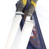 Набор (спарка) из 2-х ножей сталь кованая Х12МФ рукоять гибридная кап клена+ акрил желтый ФОРМОВАННЫЕ НОЖНЫ 