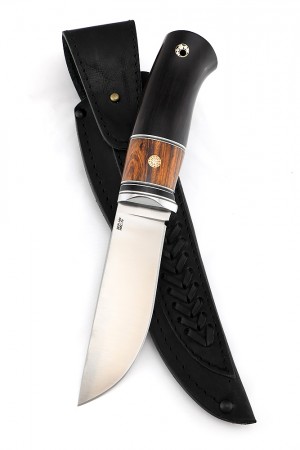 Нож №22, сталь клинка ZDP-189, рукоять черный граб, айронвуд, мозаичные пины