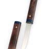 Нож "Сигара" кованая сталь Х12МФ карельская береза коричневая деревянные ножны 