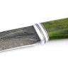 Нож Лось сталь дамаск фигурные долы рукоять карельская береза зеленая 