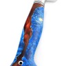 Нож Узбекский-2 сталь кованая х12мф рукоять гибрид: кап клена синий+ акрил коричневый ФОРМОВАННЫЕ НОЖНЫ 