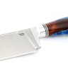 Нож Узбекский-2 сталь кованая х12мф рукоять гибрид: кап клена синий+ акрил коричневый ФОРМОВАННЫЕ НОЖНЫ 