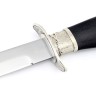 Нож разведчика НР-40 сталь кованая Х12МФ мельхиор, деревянные ножны черный граб 