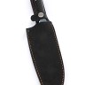 Кухонный нож Сантоку большой кованая сталь 95х18 рукоять черный граб, цельнометаллический 