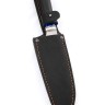 Кухонный нож Сантоку средний кованая сталь 95х18 рукоять вставка акрил синий, черный граб 