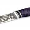 Нож Малыш сталь D2 рукоять карельская береза фиолетовая 