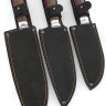 Комплект из 3-х кухонный ножей Сантоку кованая сталь 95х18 рукоять венге, цельнометаллические 