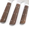 Комплект из 3-х кухонный ножей Сантоку кованая сталь 95х18 рукоять венге, цельнометаллические 