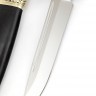 Нож финка НКВД (сталь х12МФ, рукоять наборная чёрный граб - литьё) деревянные ножны 