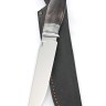 Нож Хищник сталь N690 рукоять вставка акрил белый, карельская берёза коричневая 