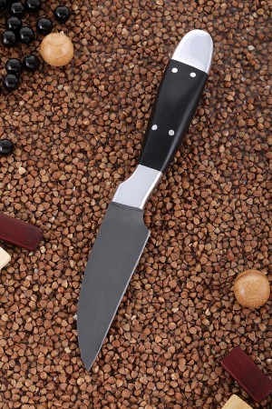 Нож кухонный овощной Х12МФ, черный граб