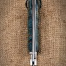 Нож складной Пчак сталь M390 накладки карельская береза синяя 