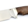 Нож Шкурник сталь М390 рукоять мельхиор карельская береза коричневая 