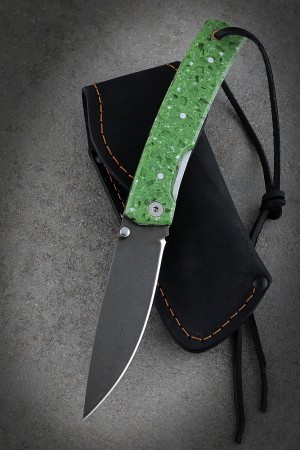 Нож складной Походный Кованая сталь х12МФ, Зеленый акрил