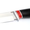 Нож Хантер сталь кованая Х12МФ рукоять вставка акрил красный, черный граб 