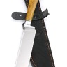 Нож узбекский-2 сталь кованая 95х18 рукоять карельская береза янтарная 