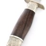 Нож разведчика НР-40 сталь кованая Х12МФ мельхиор, деревянные ножны венге 