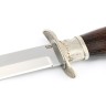 Нож разведчика НР-40 сталь кованая Х12МФ мельхиор, деревянные ножны венге 