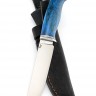 Нож Буран сталь кованая х12мф рукоять стабилизированная карельская береза синяя 