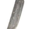 Нож узбекский-2 дамаск ламинированный рукоять наборная, мельхиор, вставка акрил синий, черный граб ФОРМОВАННЫЕ НОЖНЫ 