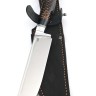 Нож Узбекский-2 сталь кованая х12мф рукоять шишка в акриле черная 