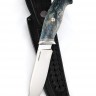 Нож №2 сталь M390, рукоять стабилизированная карельская береза, мозаичные пины 